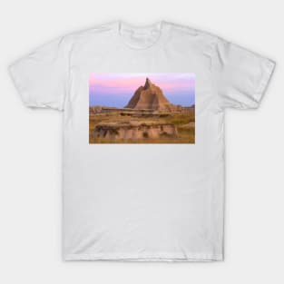 Landscape Showing Erosional Features With Grassland Badlands National Park T-Shirt